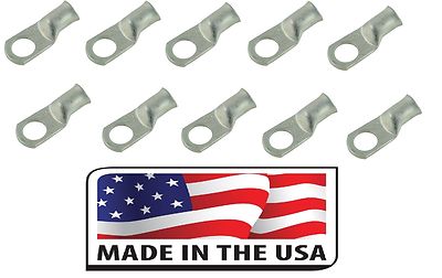 (10) Tinned Copper Lug 4 AWG Gauge Ga #10 Ring Terminal Battery Cable Connector