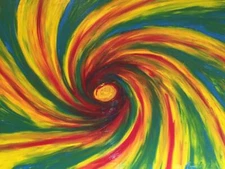 Finger Painted Abstract Painting Art Hurricane Light Matt Kinnaman MKinnamanArt