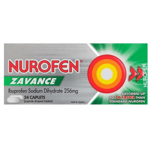 2 x Nurofen Zavance Ibuprofen Pain Headache Migraine Relief 24 Caplets 256mg - Picture 7 of 12