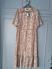 BNWT Marks And Spencer Snake Print Midi Shirt Dress Size 12 RP £45