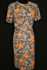 RARE VINTAGE 1950'S-1960'S SOFT COTTON VIVID FLORAL DRESS SIZE 6 EXC CONDITION
