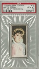 1936 Godfrey Phillips Ltd. #34 GRETA GARBO PSA 10 GEM MT Pop 1/1 One of a kind!