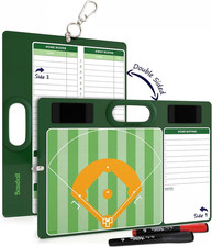 Baseball Dry Erase Lineup Board 15X10.5 Double Sided Coaching Whiteboard with 2