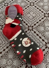 Santa Claus Ladies Super Soft Gripper Sole Socks One Size Fits Most Brand New