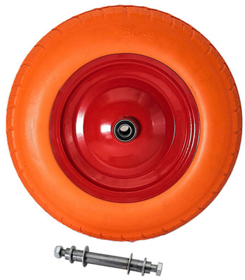 Schubkarrenrad Vollgummi 3.50-8 Ersatzrad Reifen 16mm Achsloch HERO