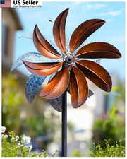 Cyan Oasis Wind Spinners 70" tall 13" diameter 9" width, B-antique Petal