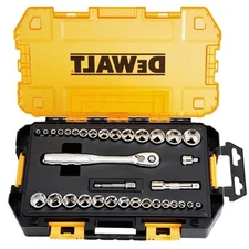 DeWalt 34 pezzi set prese meccanica tenditore unità a cricchetto custodia strumenti DWMT45034