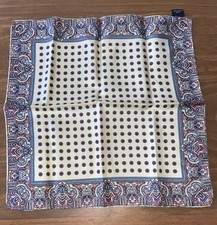 17" Yellow And Red Geometric Silk Pocket Square Handmade in Italy 