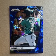 Panini Prizm 2025 Blue Cracked Ice Prospect Lazaro Montes Seattle Mariners #100