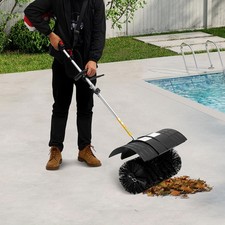 Heavy Duty 2.3HP Power Sweeper 52cc Handheld Gas Powered Broom Snow Dirt Walkway