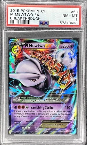 M Mewtwo EX XY Breakthrough Holo 63/162 PSA 8 NM-MT Pokemon TCG