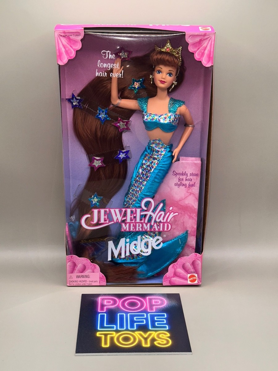 ⑨ハリウッド レヴェ ド メイ 36g Vintage 1995 Mattel Barbie “Jewel Hair Mermaid Midge” #14589 *NRFB