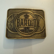 Vintage BAROID Belt Buckle HALLIBURTON Oil Drilling Rig