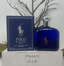 Ralph Lauren Polo Blue 4.2oz Eau de Toilette Aromatic Fougere Cologne for Men
