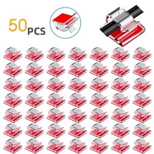 50PCS Clear Adhesive Cable Clips Wire Organizer Cord Holder for Desk, Car & Home