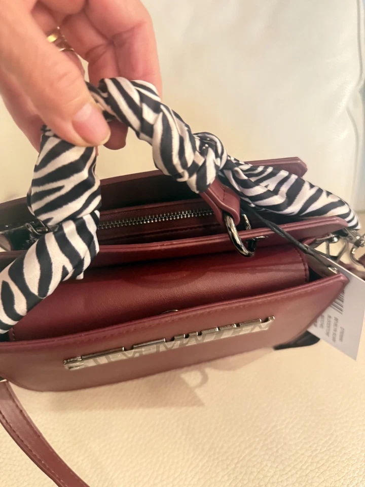 NWT STEVE MADDEN BEVELYN SCARF SATCHEL CROSSBODY BAG CREDIT CARD CASE BLODSTONE - Image 4 of 4