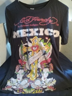 Ed Hardy By Christian Audigier Vintage Black T Shirt~ Size XL~ ''Mexico''