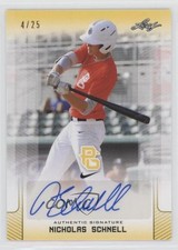 2017 Leaf Perfect Game National Showcase Yellow 4/25 Nick Schnell Auto 0c6