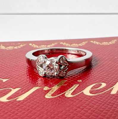 Cartier Ballerine Solitaire Engagement Ring 0.19ct Pt950 GIA Diamond US 4~4.25
