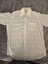 Vintage Richman Brothers Button Up Shirt Mens 16 1/2 34-35 Geometric Long Sleeve