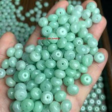 10pcs Natural Grade A Jadeite Green Jade Flat Round Bead 8mm For DIY Jewelry