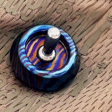 Titanium Damascus Spinning Top Desktop Spinner Fidget Toy Gyro Gyroscope Gift