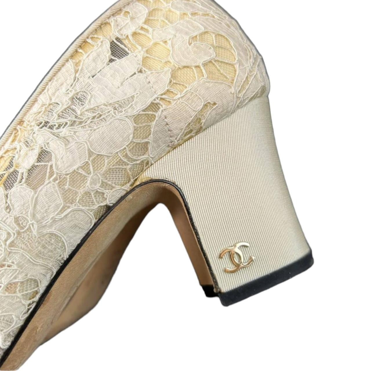 Chanel Lace with Grosgrain Toe Caps Pumps thumbnail 6