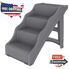 Foldable Pet Stairs 4 Non-slip Steps Dog Ladder w/ Support Frame for High Bed US