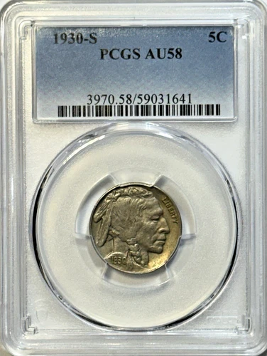 1930-S Buffalo Nickel — PCGS AU58 — Tough S-Mint Slider w/Swagger!