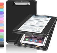 Clipboard With Storage Folding Medical Nurse 8.5x11 Printed Black Document