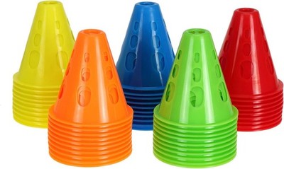 Jucoan 50 Pack 3 Inch Mini Sports Cones, Bright Colored Plastic Soccer Cones ...