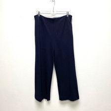 Ann Taylor Pants Women Navy Blue Viscose Stretch Side-Zip Career Trouser 10 NEW