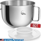 Stainless Steel Mixing Bowl Kitchenaid Professional Epicurean 6QT W/ Cover New