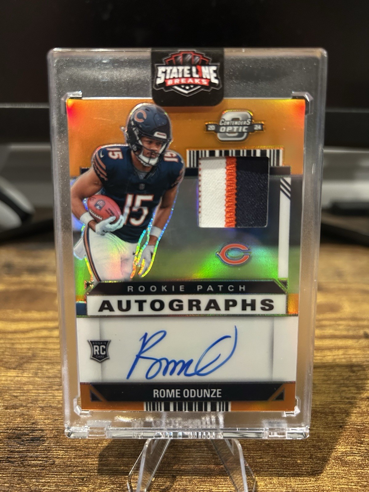 2024 Contenders Optic Rome Odunze Rookie Patch Autograph Orange /25 RC RPA BEARS