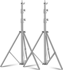 2 Pack 110" Stainless Steel Tripod Light Stand for Photography Studio