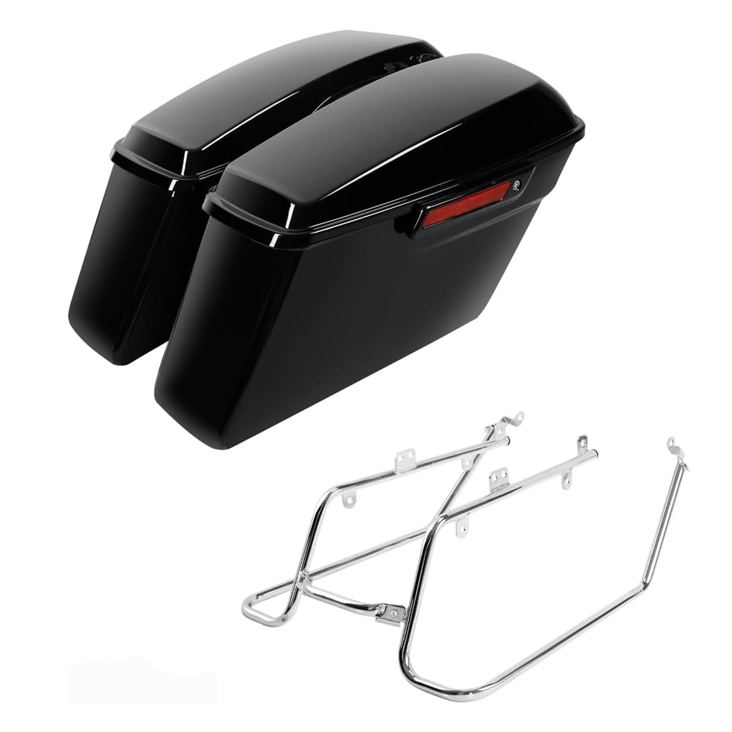 Hard Saddlebags Conversion Brackets for Harley Dyna 2008-2017 Gloss Black Chrome