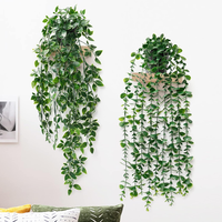 2 StüCk KüNstliche HäNgepflanzen Eukalyptus BläTter Mit TöPfen 50Cm Lang Wartung