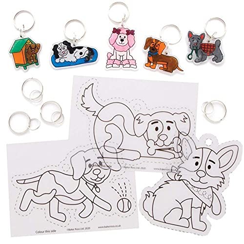 Hunde-SchlüSselanhäNger Zum Basteln, Baker Ross FE392, 8 StüCk, Ausmalen, DIY-image