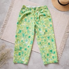 Lilly Pulitzer Y2K Vintage 34 Yellow Green Frog Cotton Casual Pants Whimsical