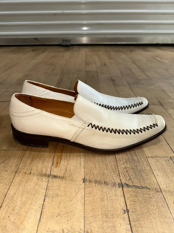 Aldo 一脚蹬乐福鞋男式 43 码白色皮革方头舒适休闲鞋 — 第 4/4 张图片