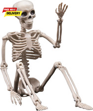 Halloween Skeleton Decorations - 16Inch Plastic Full Body Posable Skeleton, Smal