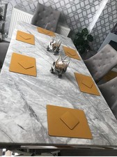 Arianna 1.8m Grey Real Marble Dining Table