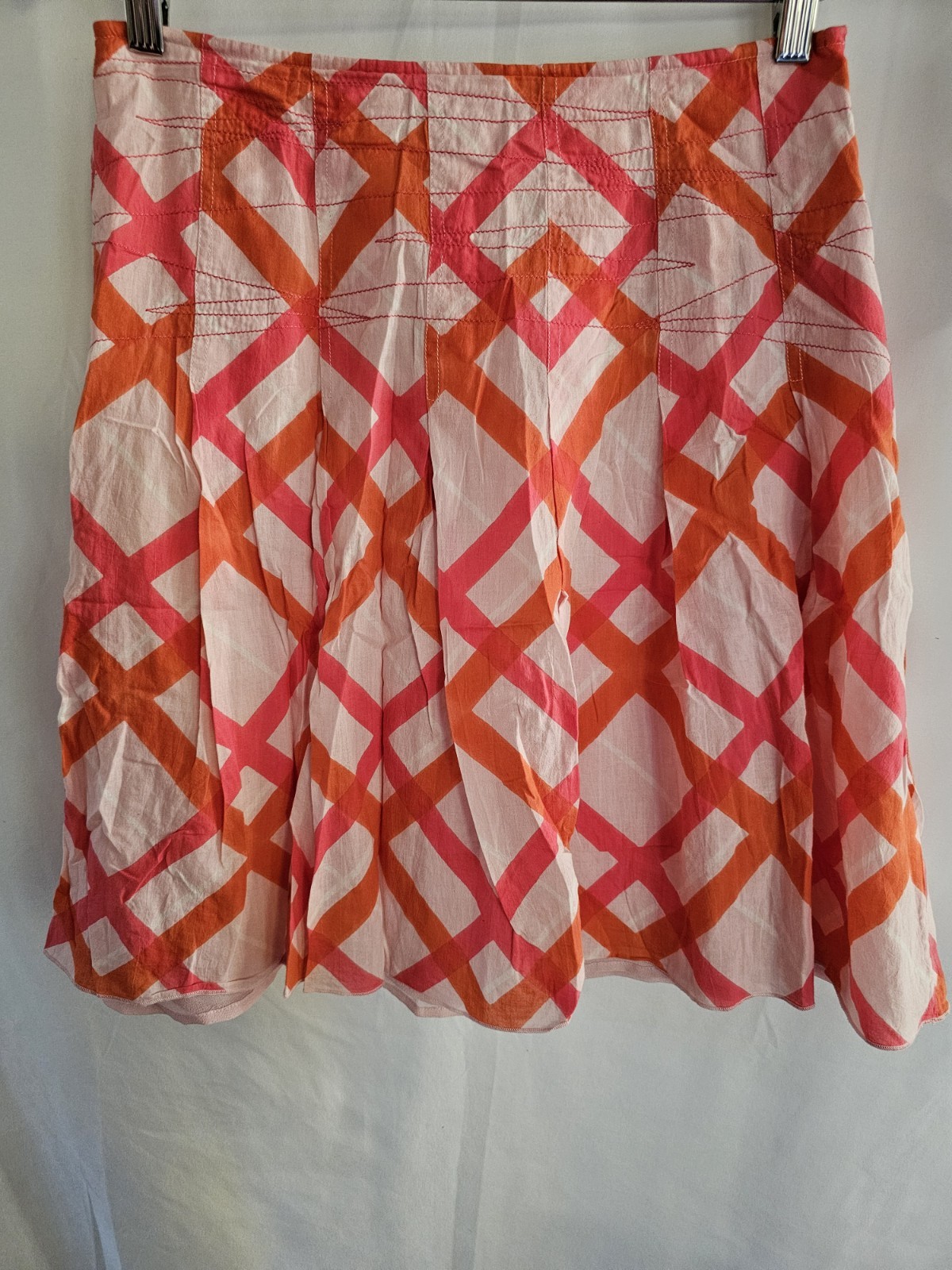 Lua Lua Lua Skirt Orange Pink Geometric Print Ple… - image 1