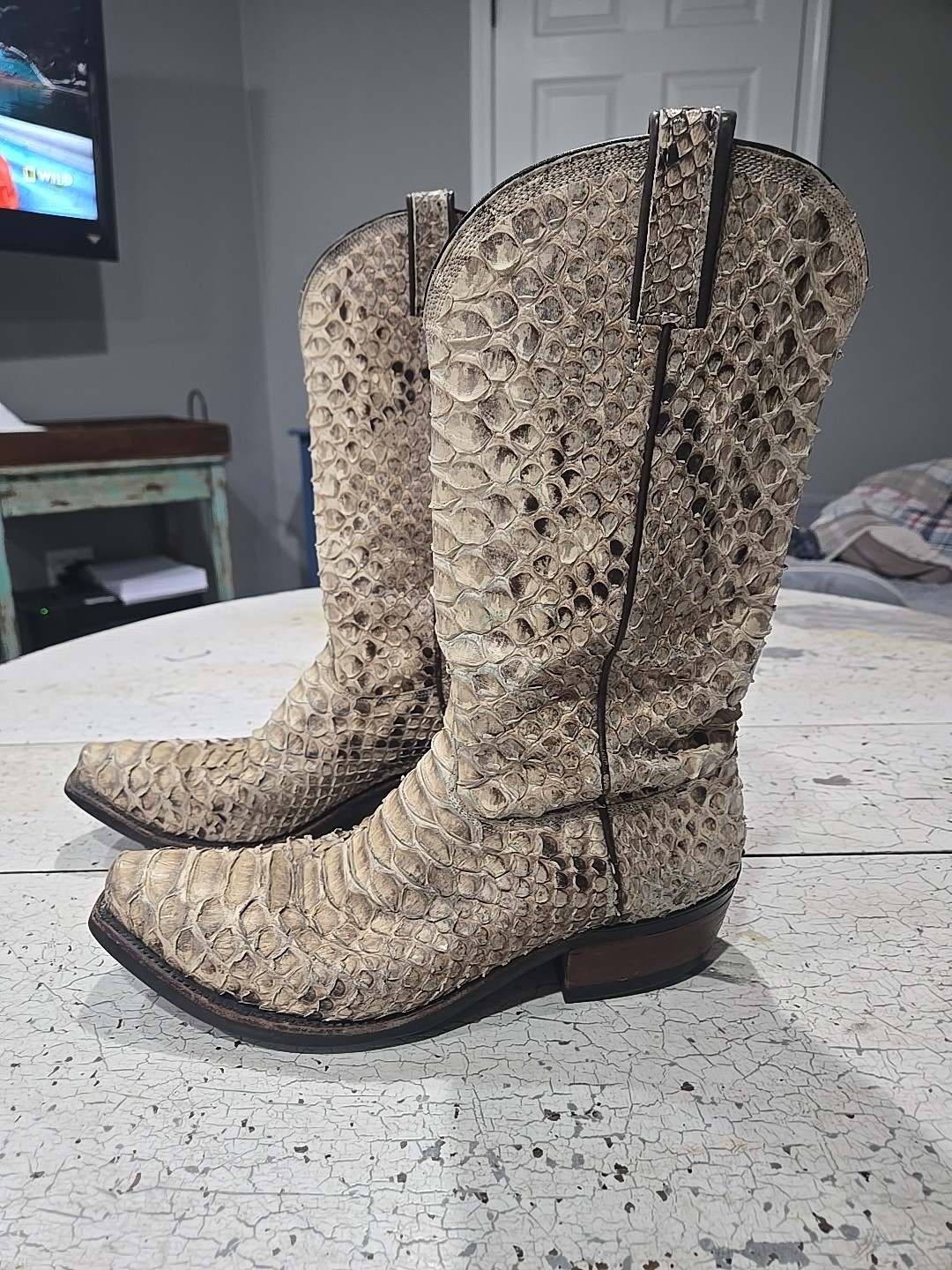 Murga Boot Co Python Snakeskin Cowboy Boots Men's… - image 7