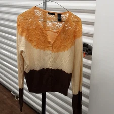 moda international women's long sleeve blouse size large