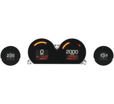 Dakota Digital MLX Instrumenten-Set Schwarz Für Vier Messgeräte #MLX-8414