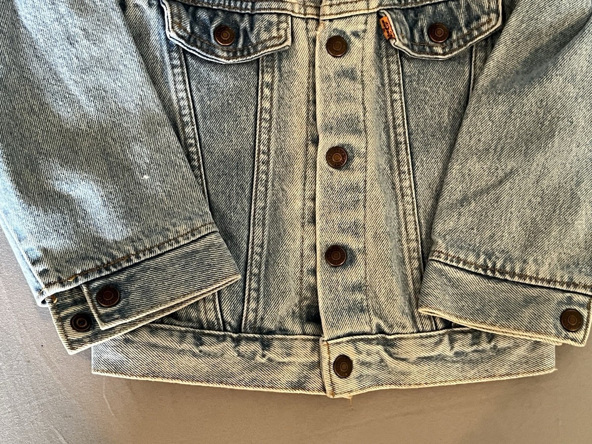 levi made in USA 74027 jean jacket orange tag size 4 Children