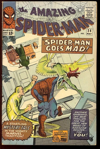 Amazing Spider-Man #24 Nice Unrestored Silver Age Superhero Marvel Comic 1965 VG