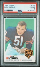 Dick Butkus 1969 Topps #139 PSA 6 Chicago Bears