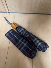 Burberry folding umbrella, navy check pattern